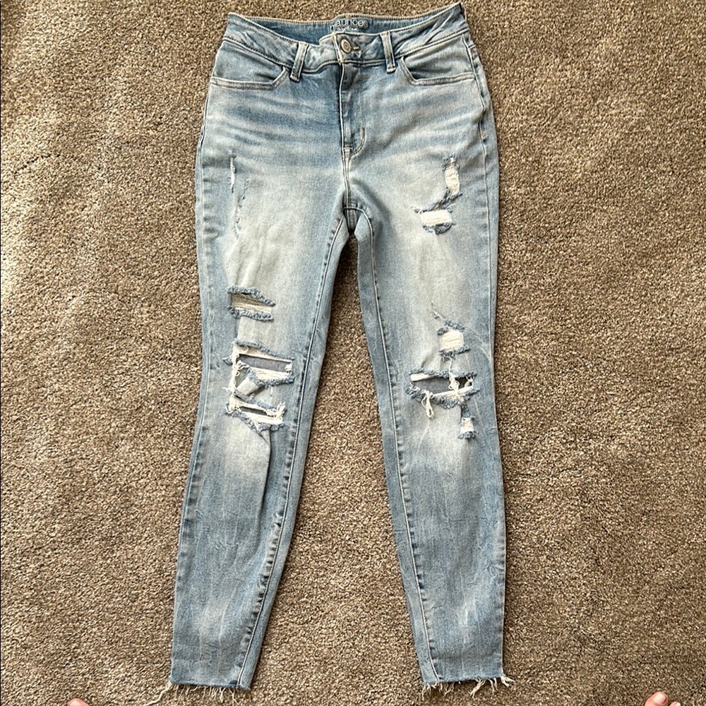Maurices Blue Skinny Distressed Jeans